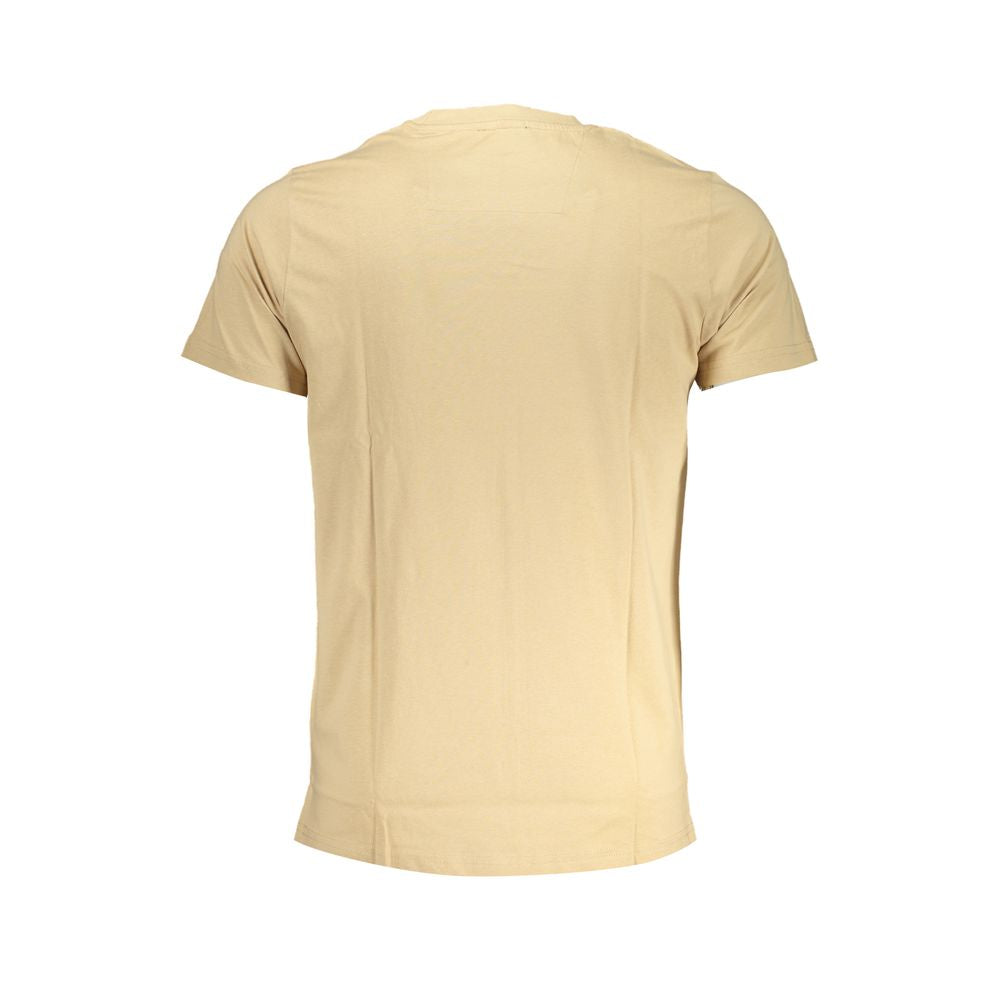 Beige Baumwoll-T-Shirt für Herren