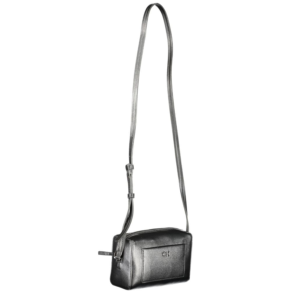 Schwarze Polyester Handtasche