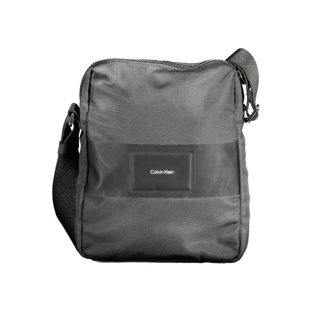 Schwarze Schultertasche aus Polyester