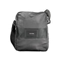 Schwarze Schultertasche aus Polyester