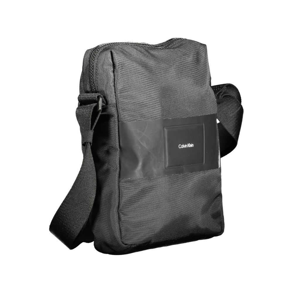 Schwarze Schultertasche aus Polyester