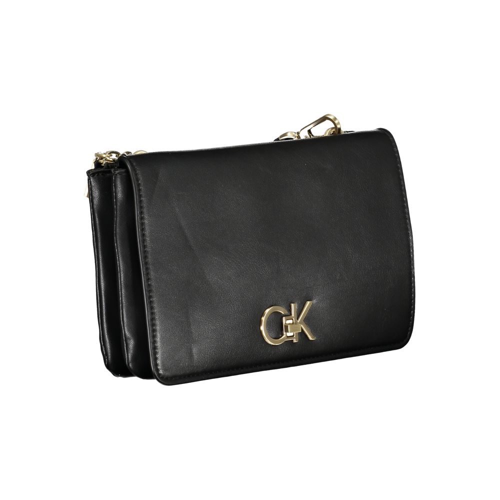 Schwarze Polyester Handtasche