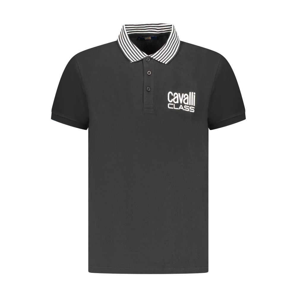 Schwarzes Herren-Poloshirt aus Baumwolle