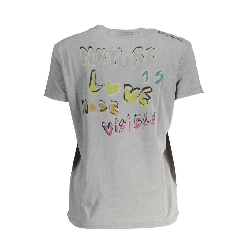 Graues Baumwoll-T-Shirt