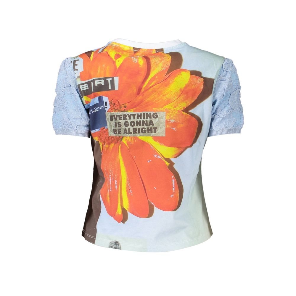 Azzurro Baumwoll-T-Shirt für Damen