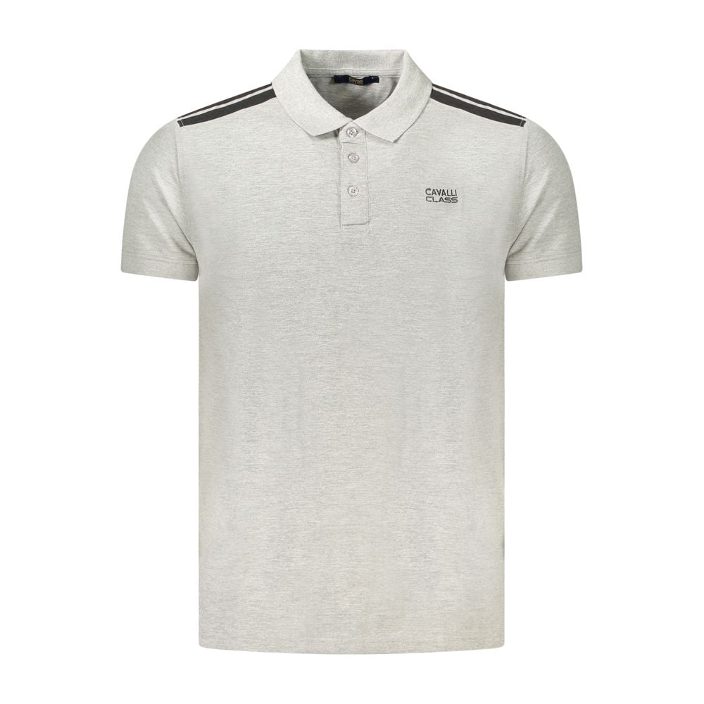 Graues Baumwoll-Poloshirt
