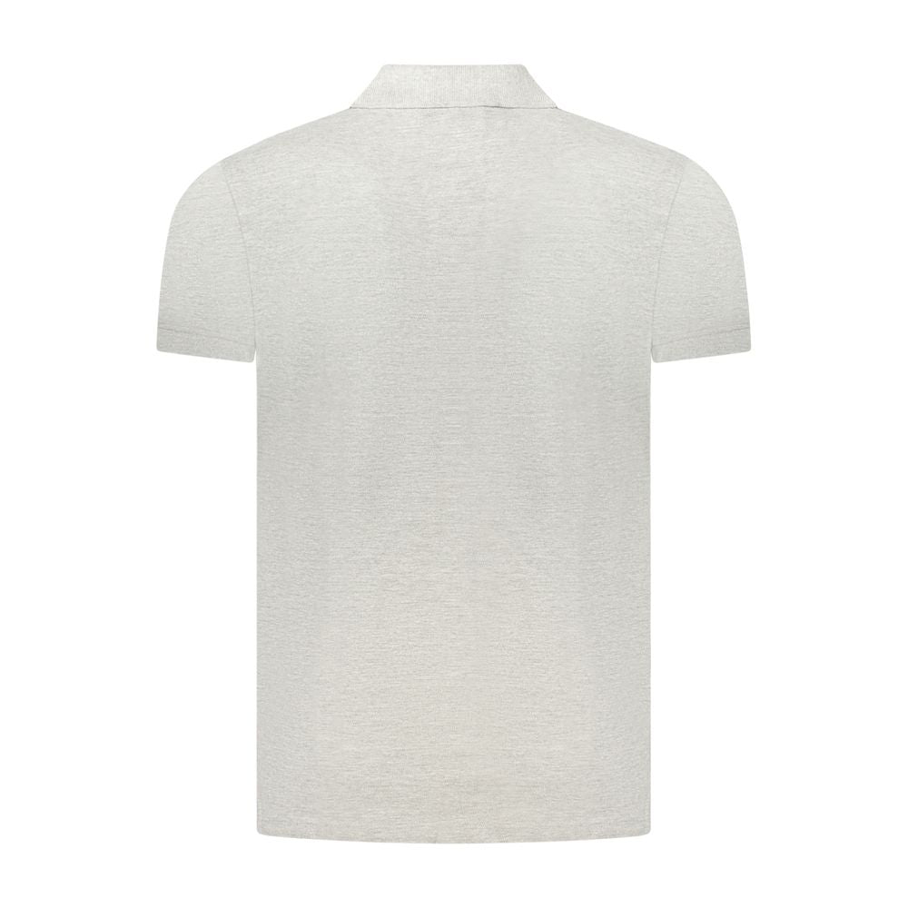 Graues Baumwoll-Poloshirt
