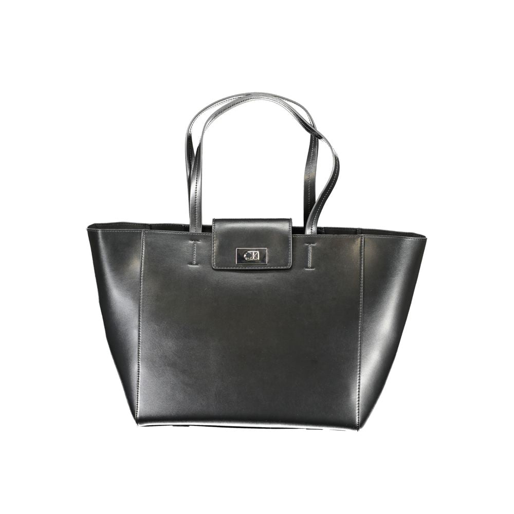 Schwarze Polyester Handtasche