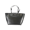 Schwarze Polyester Handtasche