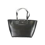 Schwarze Polyester Handtasche