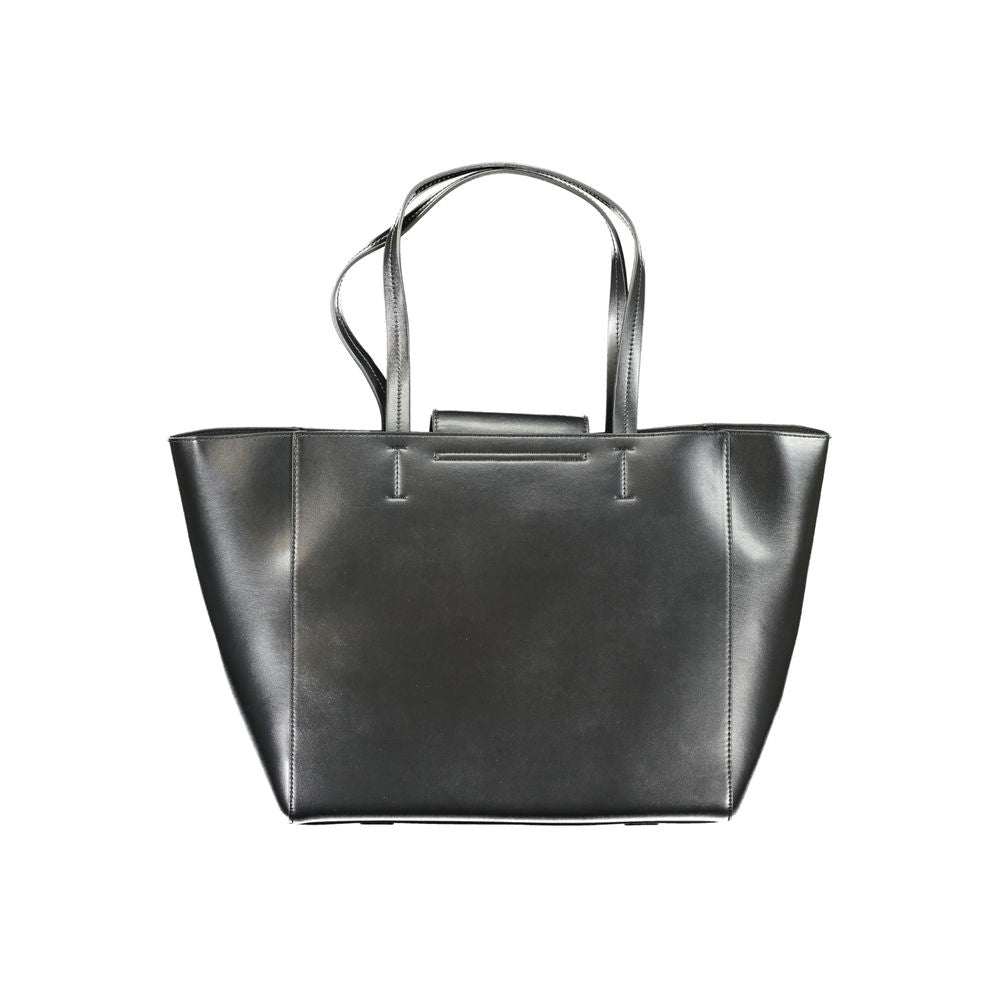 Schwarze Polyester Handtasche