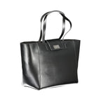 Schwarze Polyester Handtasche
