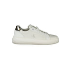 Weiße Low-Top-Sneaker aus Polyester