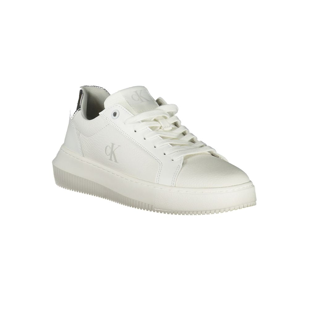 Weiße Low-Top-Sneaker aus Polyester