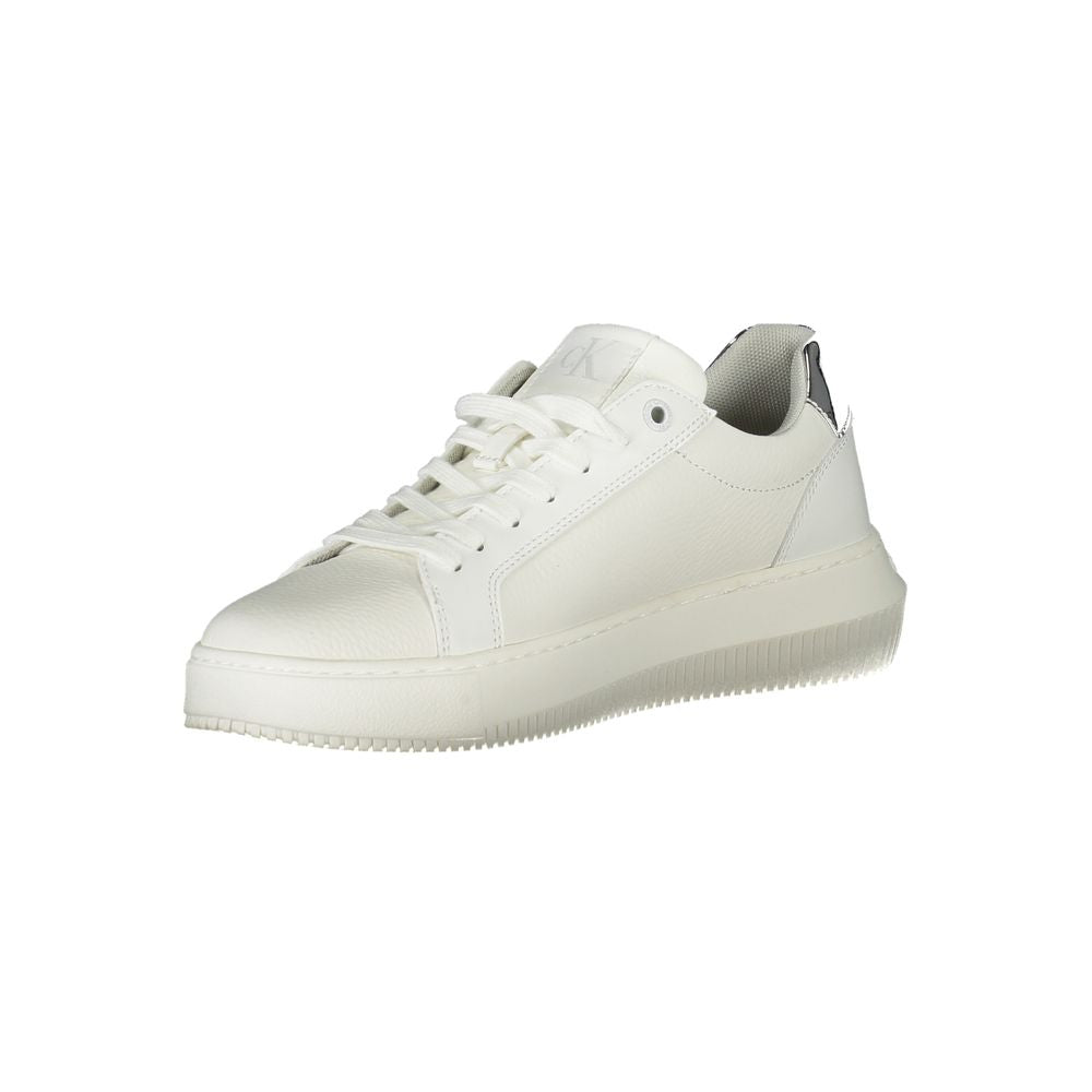 Weiße Low-Top-Sneaker aus Polyester