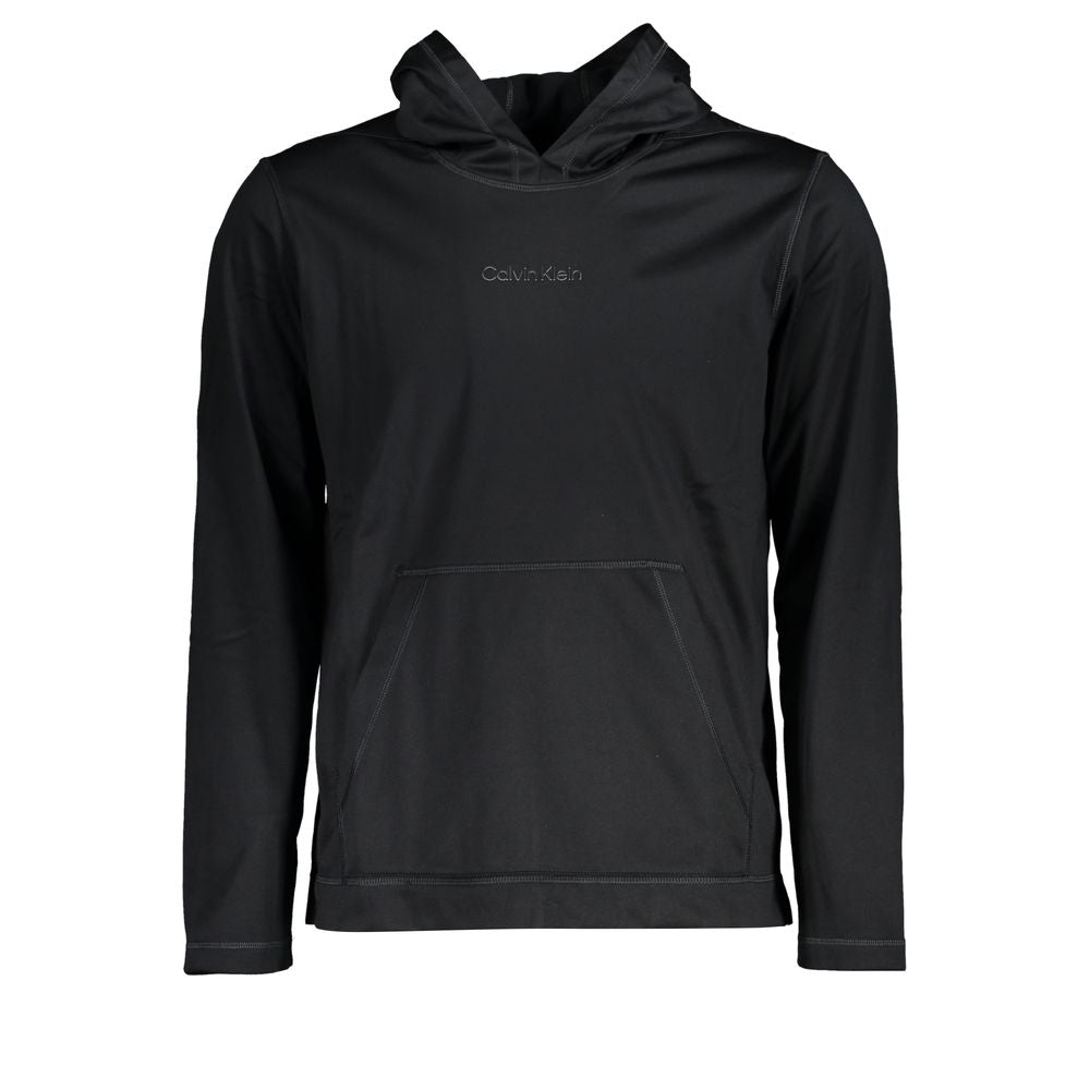 Schwarzer Polyester Herren-Kapuzenpullover