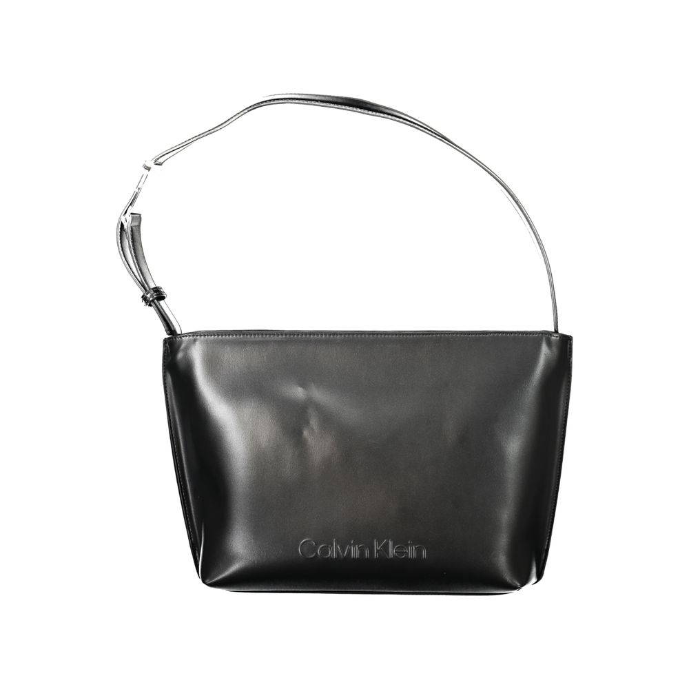 Schwarze Polyester Handtasche