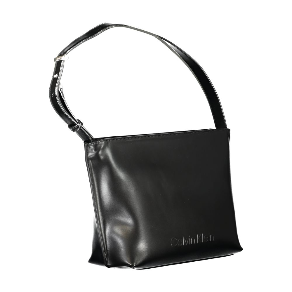 Schwarze Polyester Handtasche