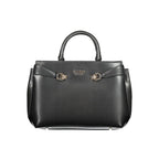 Schwarze Damen-Handtasche aus Polyurethan
