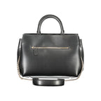 Schwarze Damen-Handtasche aus Polyurethan