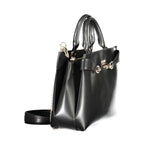 Schwarze Damen-Handtasche aus Polyurethan