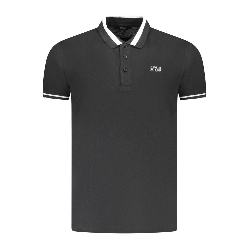 Schwarzes Baumwoll-Poloshirt für Herren