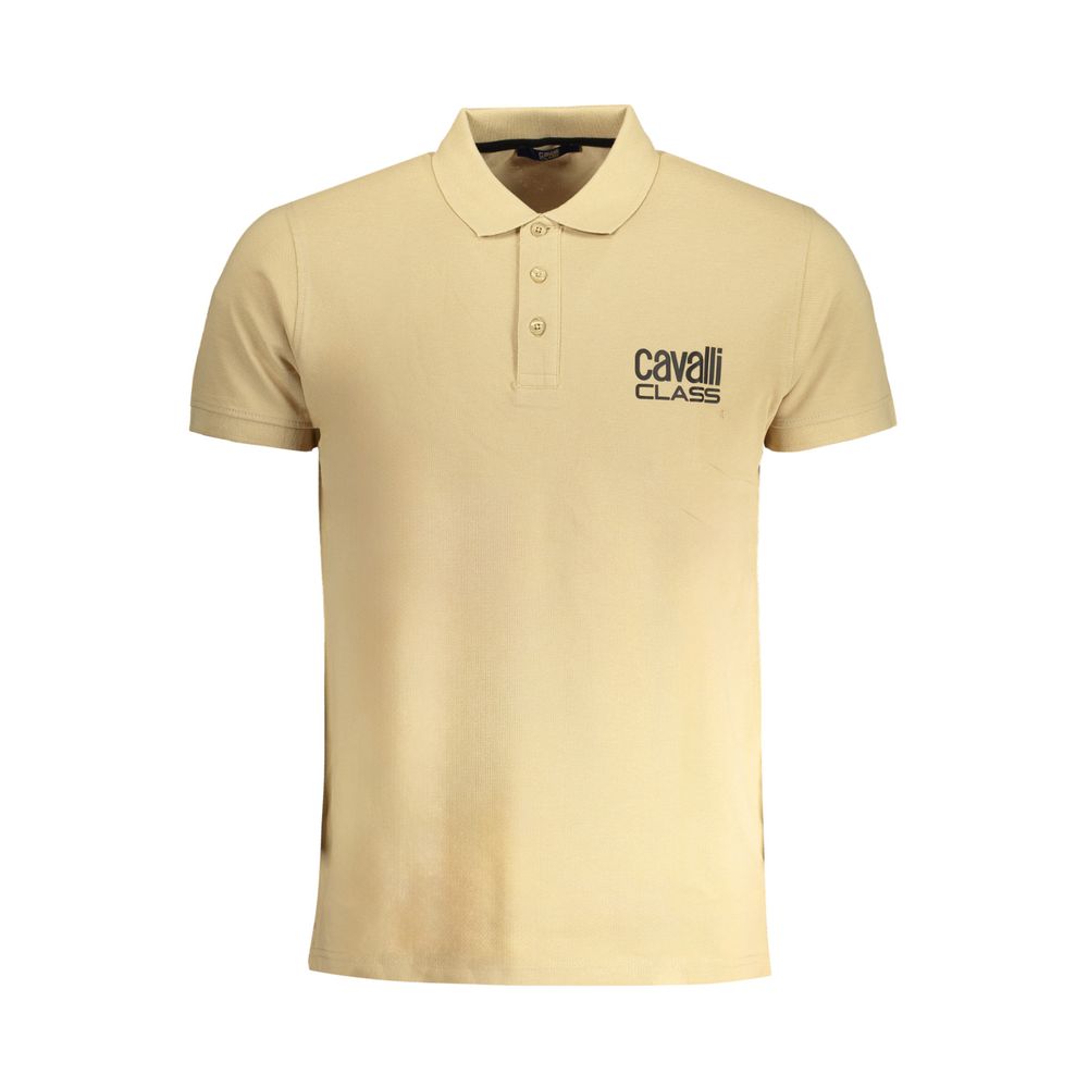Beigefarbenes Baumwoll-Poloshirt