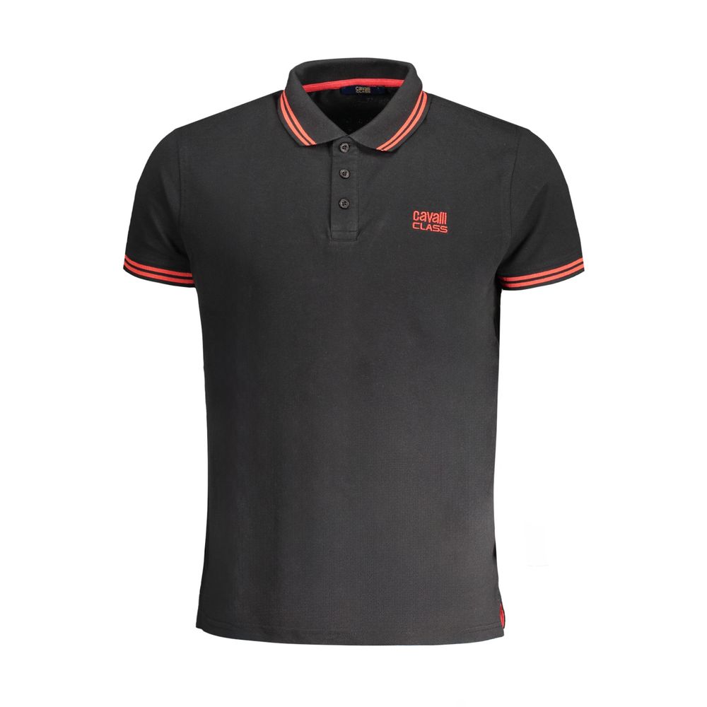 Schwarzes Herren-Poloshirt aus Baumwolle