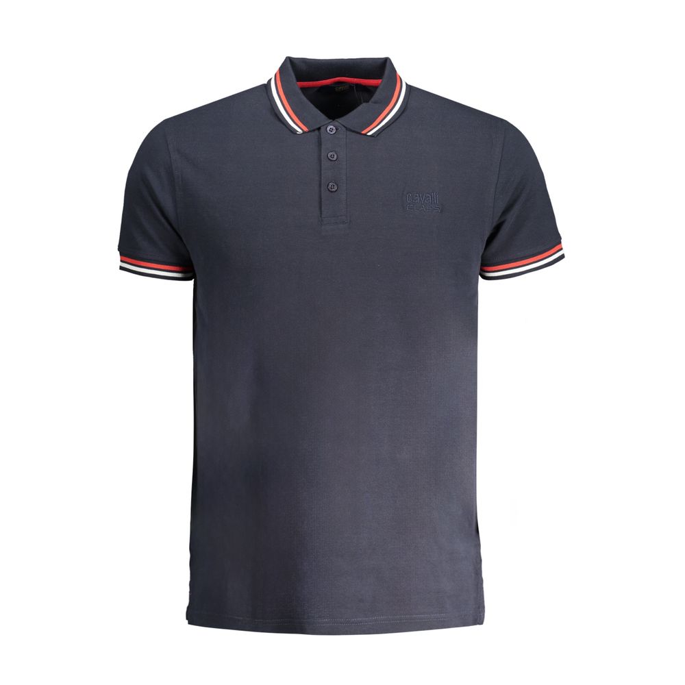 Blaues Baumwoll-Poloshirt
