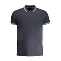 Blaues Baumwoll-Poloshirt
