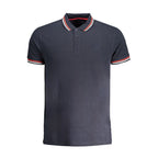 Blaues Baumwoll-Poloshirt