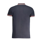 Blaues Baumwoll-Poloshirt