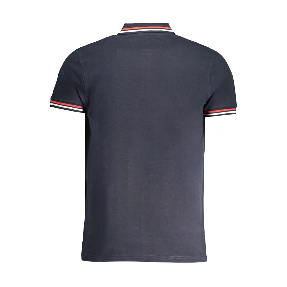 Blaues Baumwoll-Poloshirt