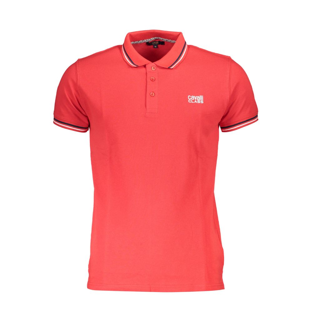 Rotes Baumwoll-Poloshirt