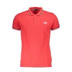 Rotes Baumwoll-Poloshirt