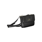 Schwarze Damen-Handtasche aus Polyester