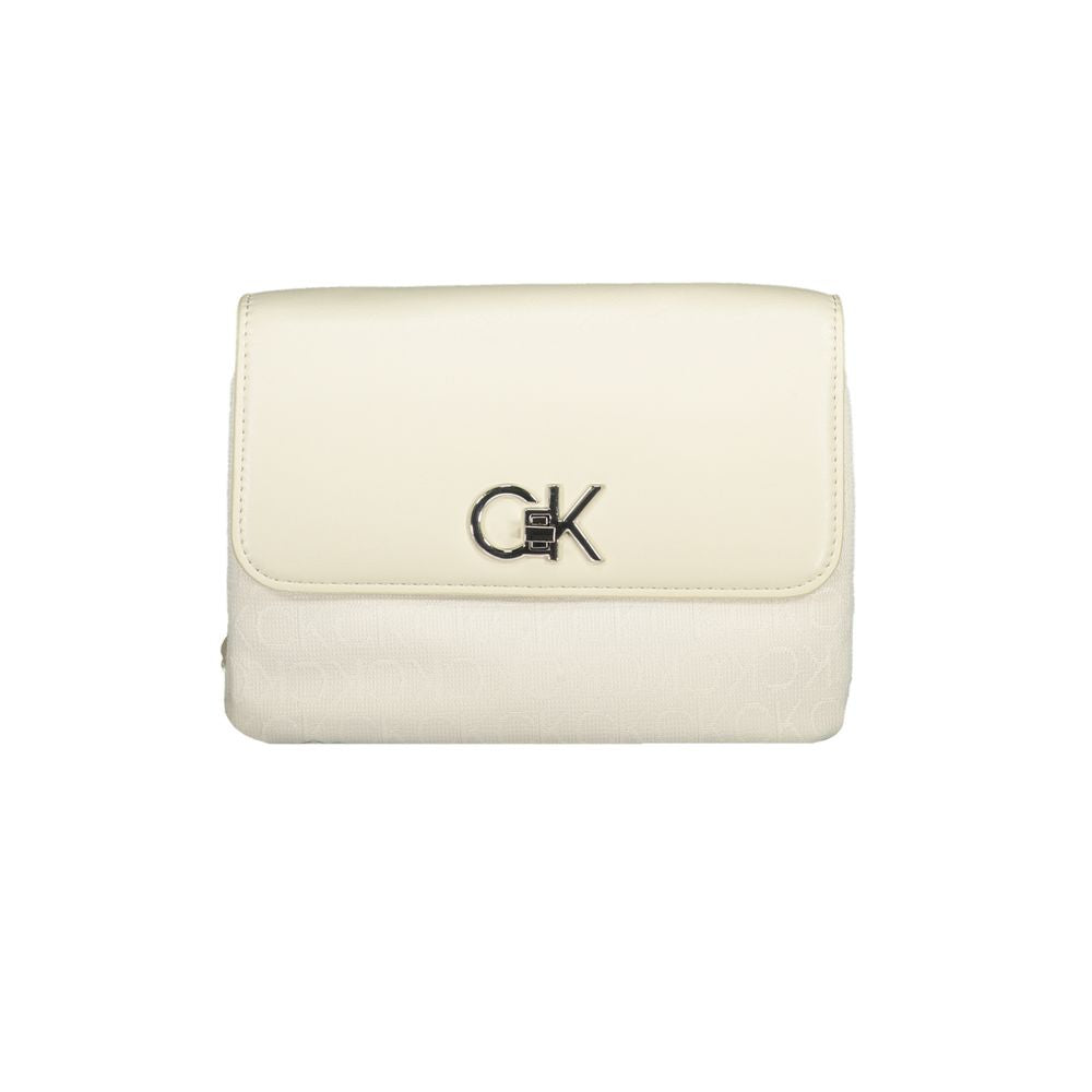 Beigefarbene Polyester-Handtasche