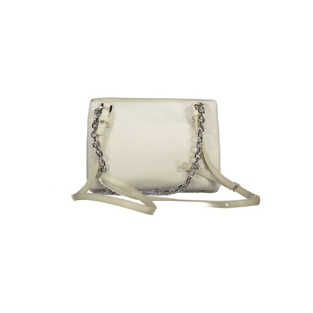Beigefarbene Polyester-Handtasche
