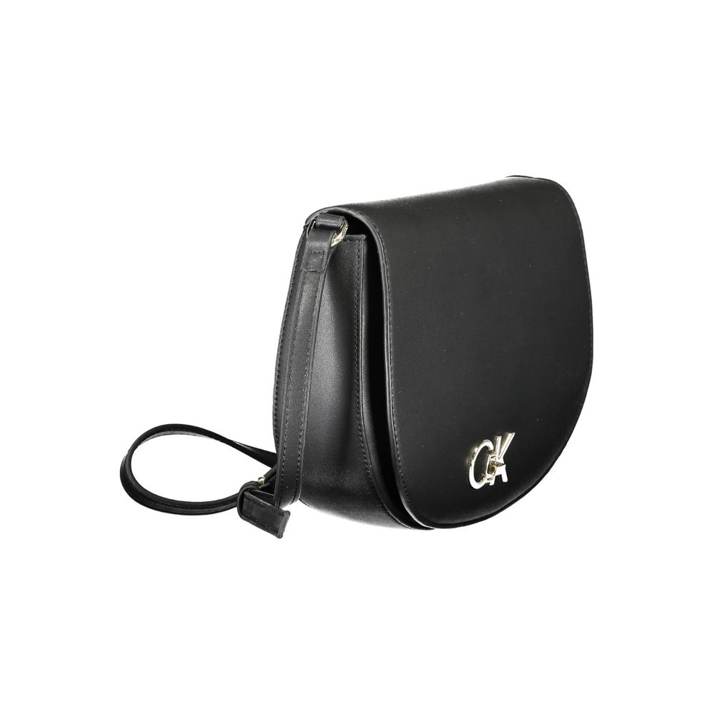 Schwarze Schultertasche aus Polyurethan für Damen