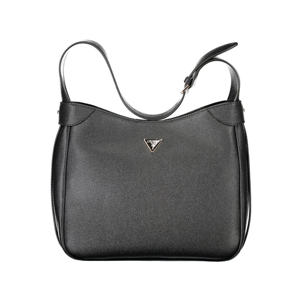 Schwarze Damen-Handtasche aus Polyurethan