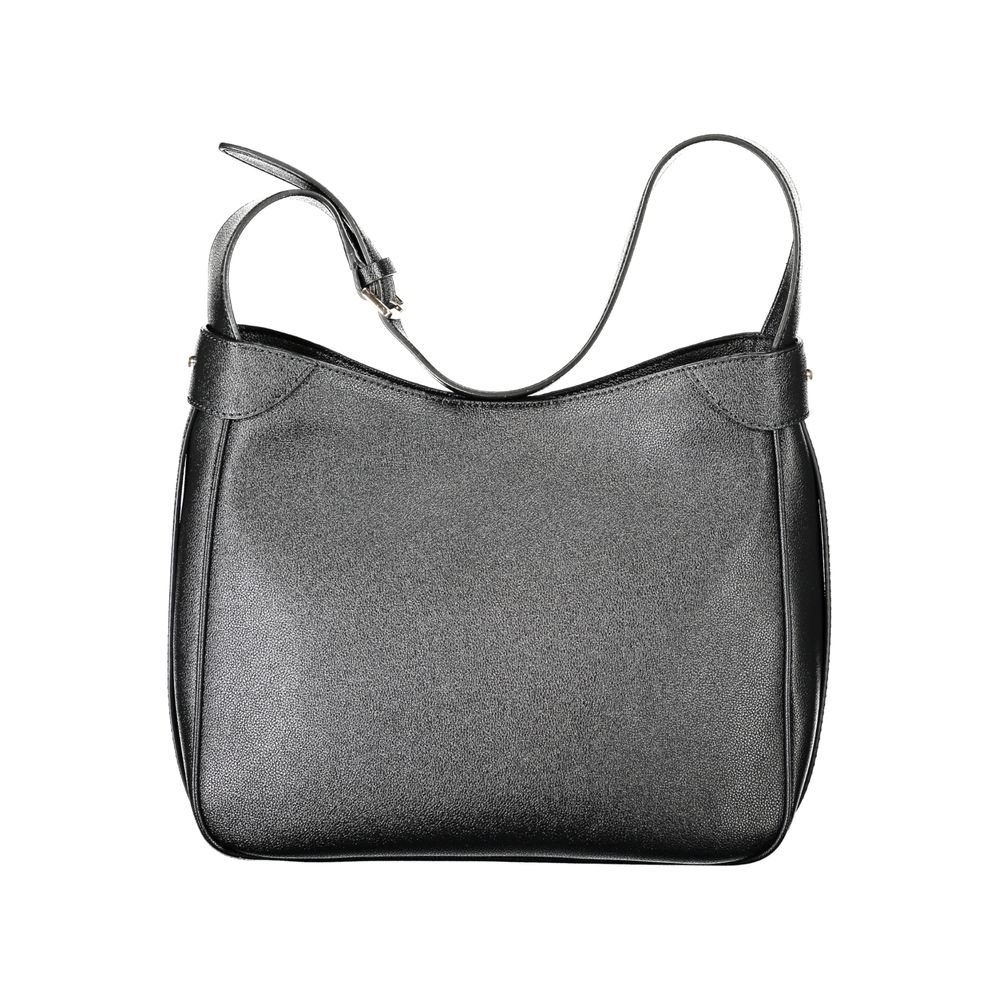 Schwarze Damen-Handtasche aus Polyurethan