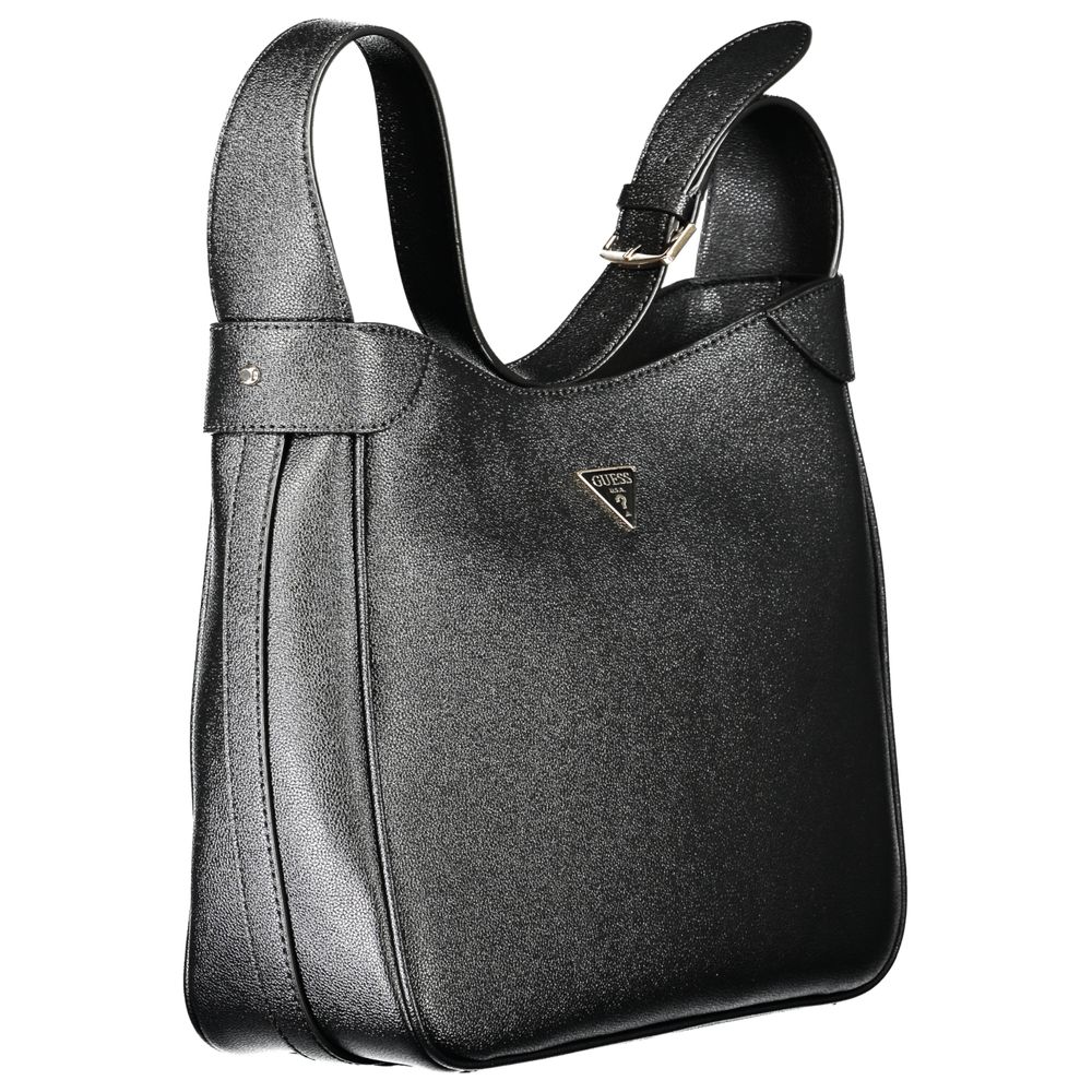Schwarze Damen-Handtasche aus Polyurethan