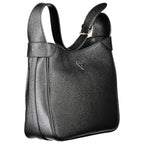 Schwarze Damen-Handtasche aus Polyurethan