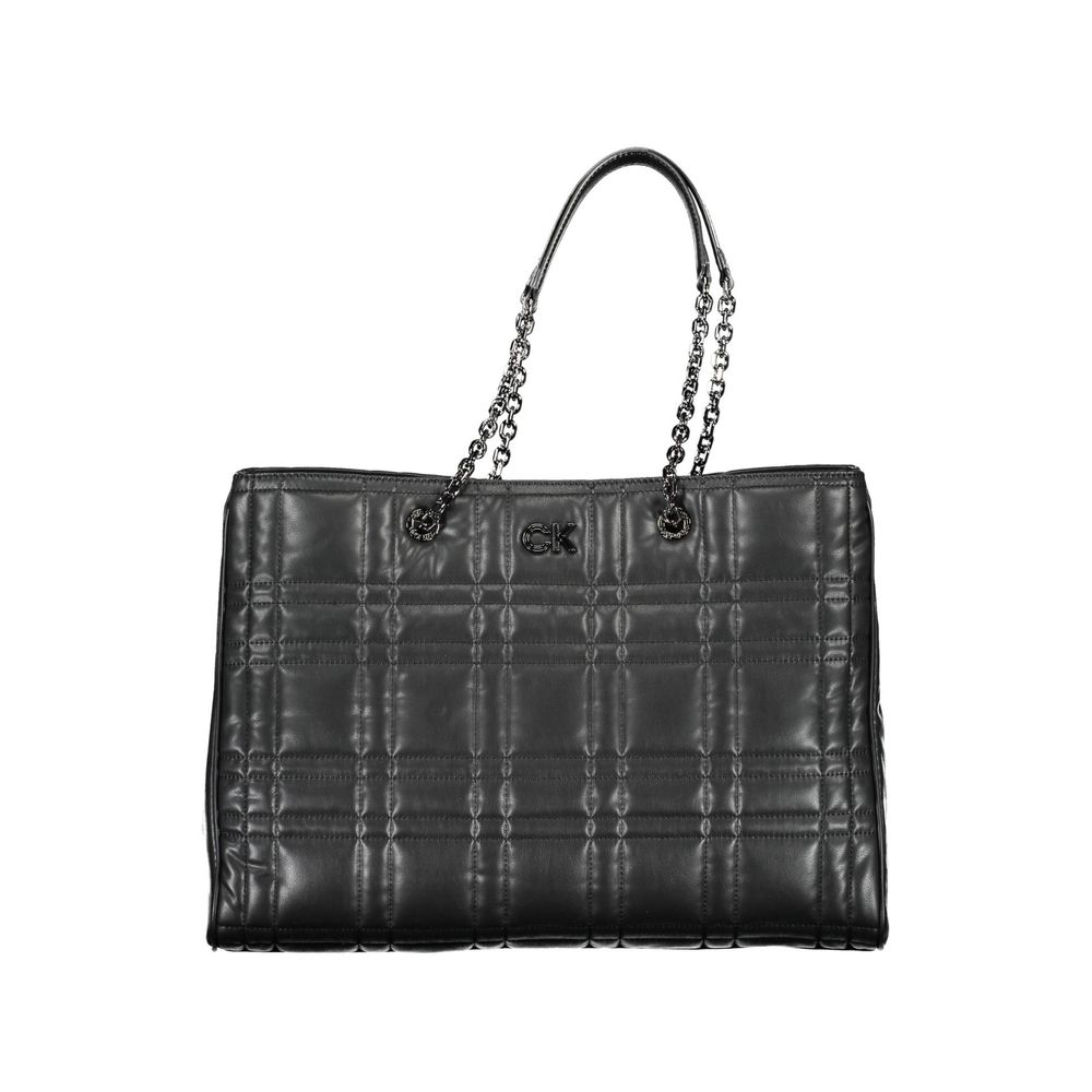 Schwarze Polyester Handtasche