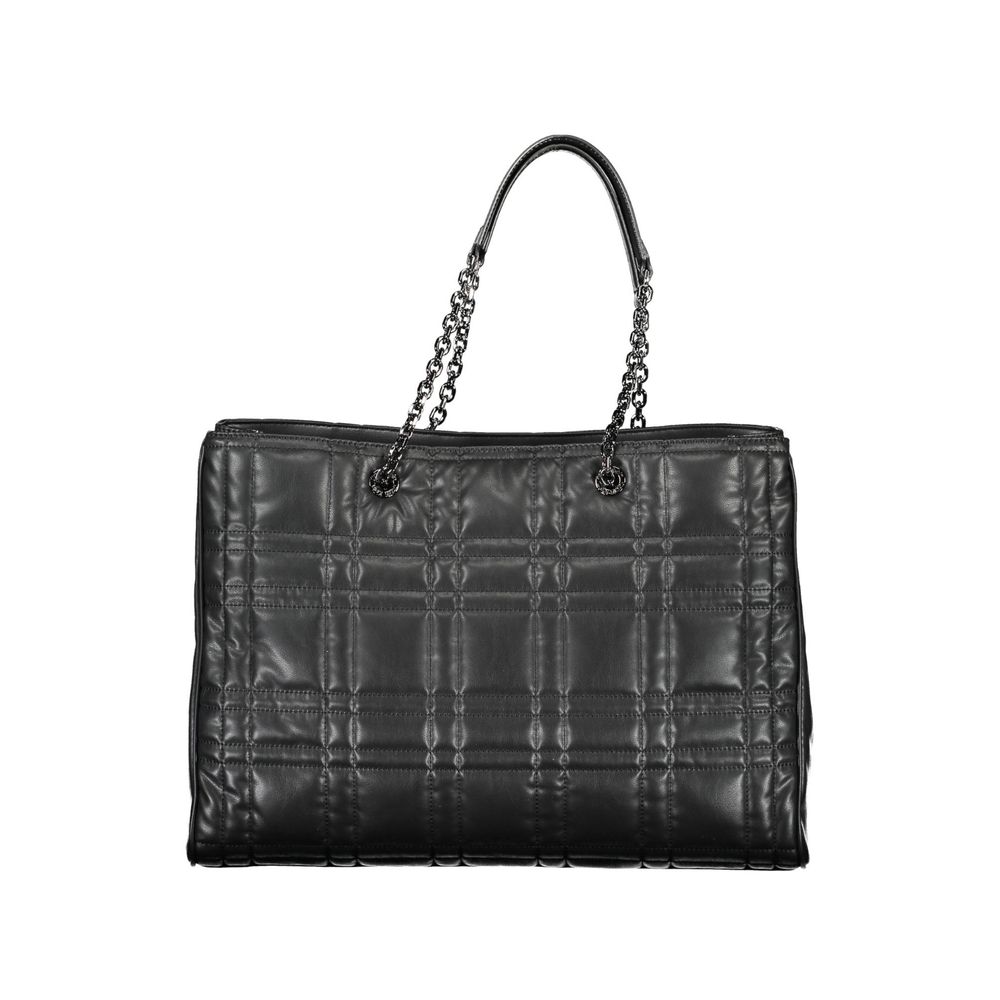 Schwarze Polyester Handtasche