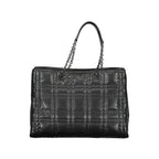 Schwarze Polyester Handtasche