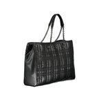 Schwarze Polyester Handtasche