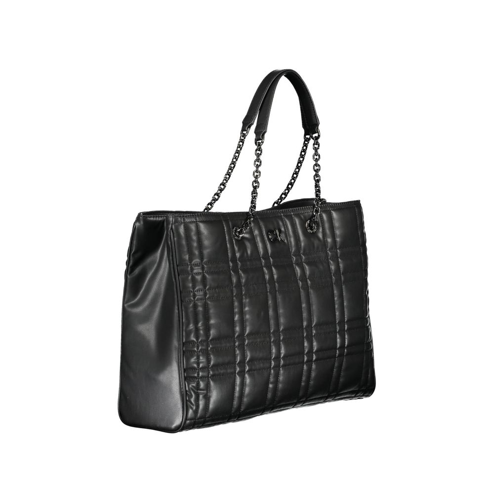 Schwarze Polyester Handtasche