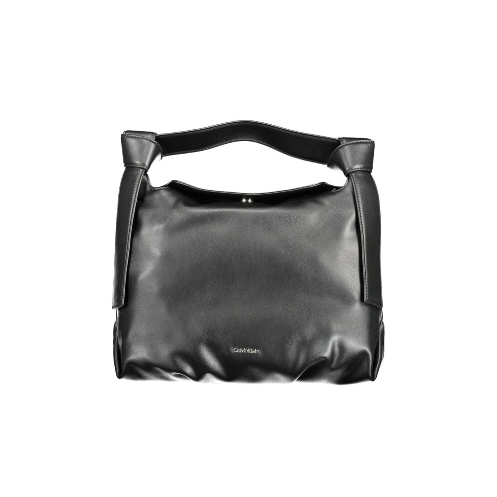 Schwarze Polyester Handtasche
