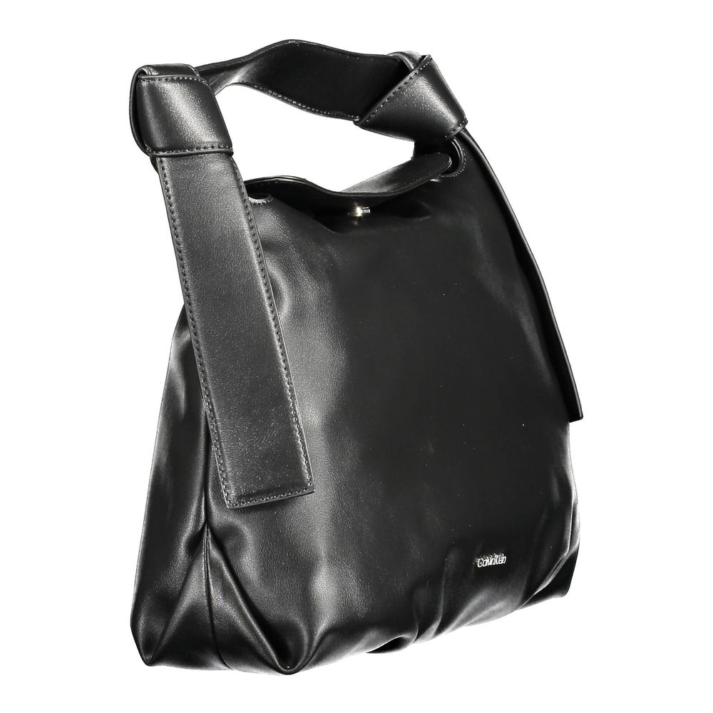 Schwarze Polyester Handtasche